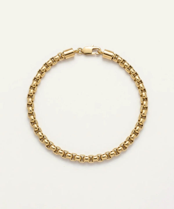 men's stainless steel box link bracelet