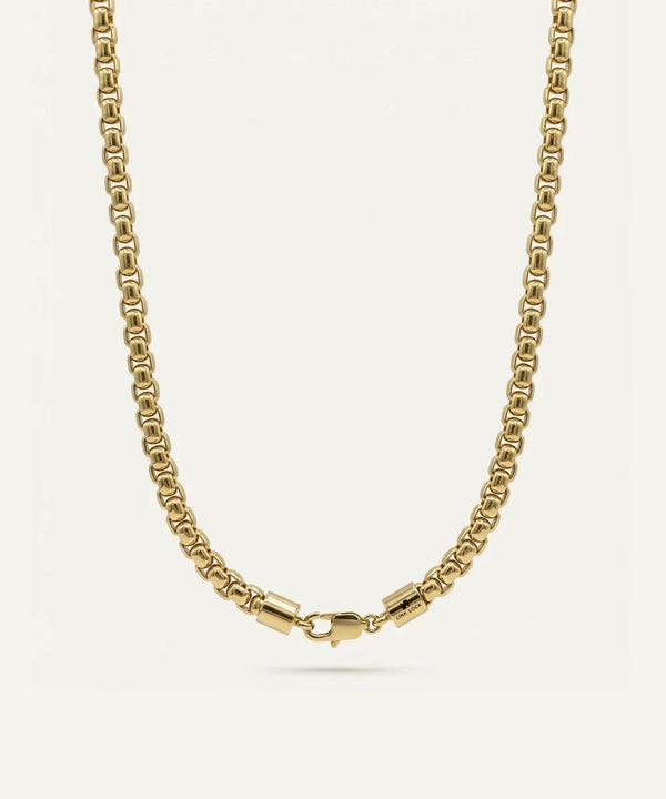 men's 24-inch gold-toned stainless steel box chain necklace