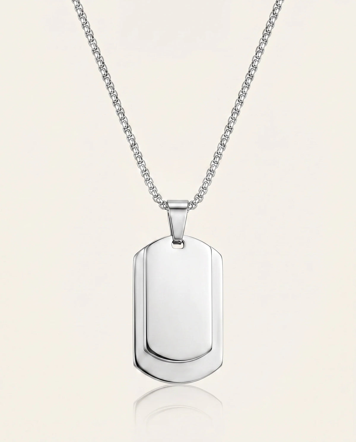 men's stainless steel classic dog tag pendant