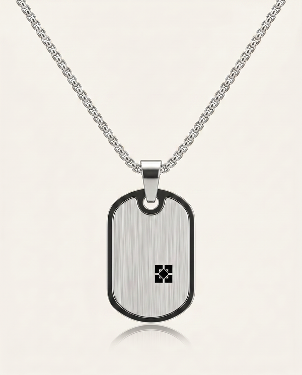 men's stainless steel classic dog tag pendant