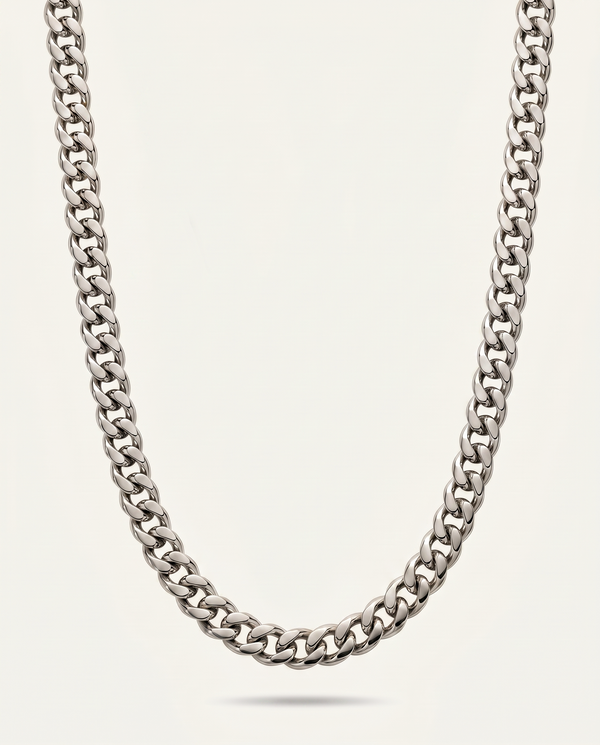 men's silver Cuban chain