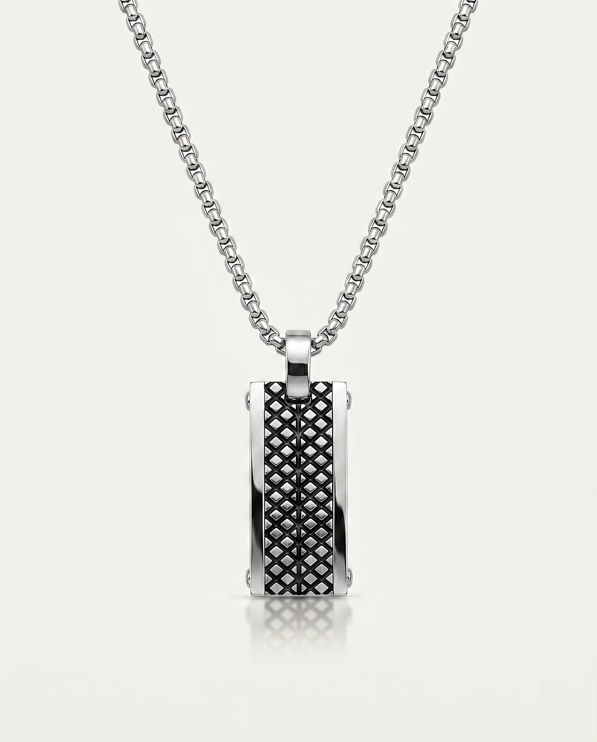 men's stainless steel modern dog tag pendant