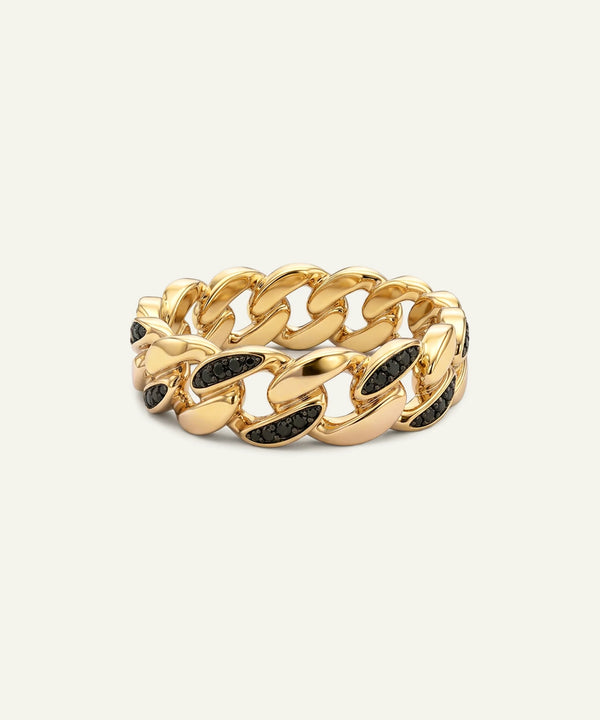 Black Treated Diamond Cuban Men's Ring
