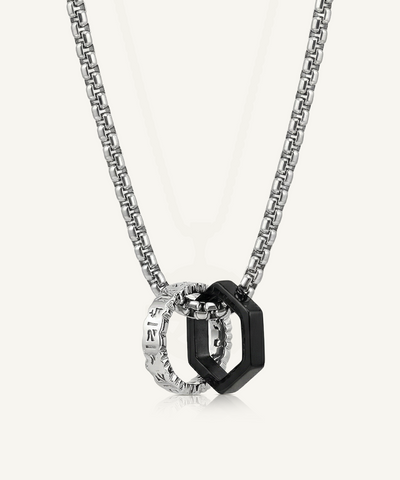 Men's stainless steel octagon pendant by