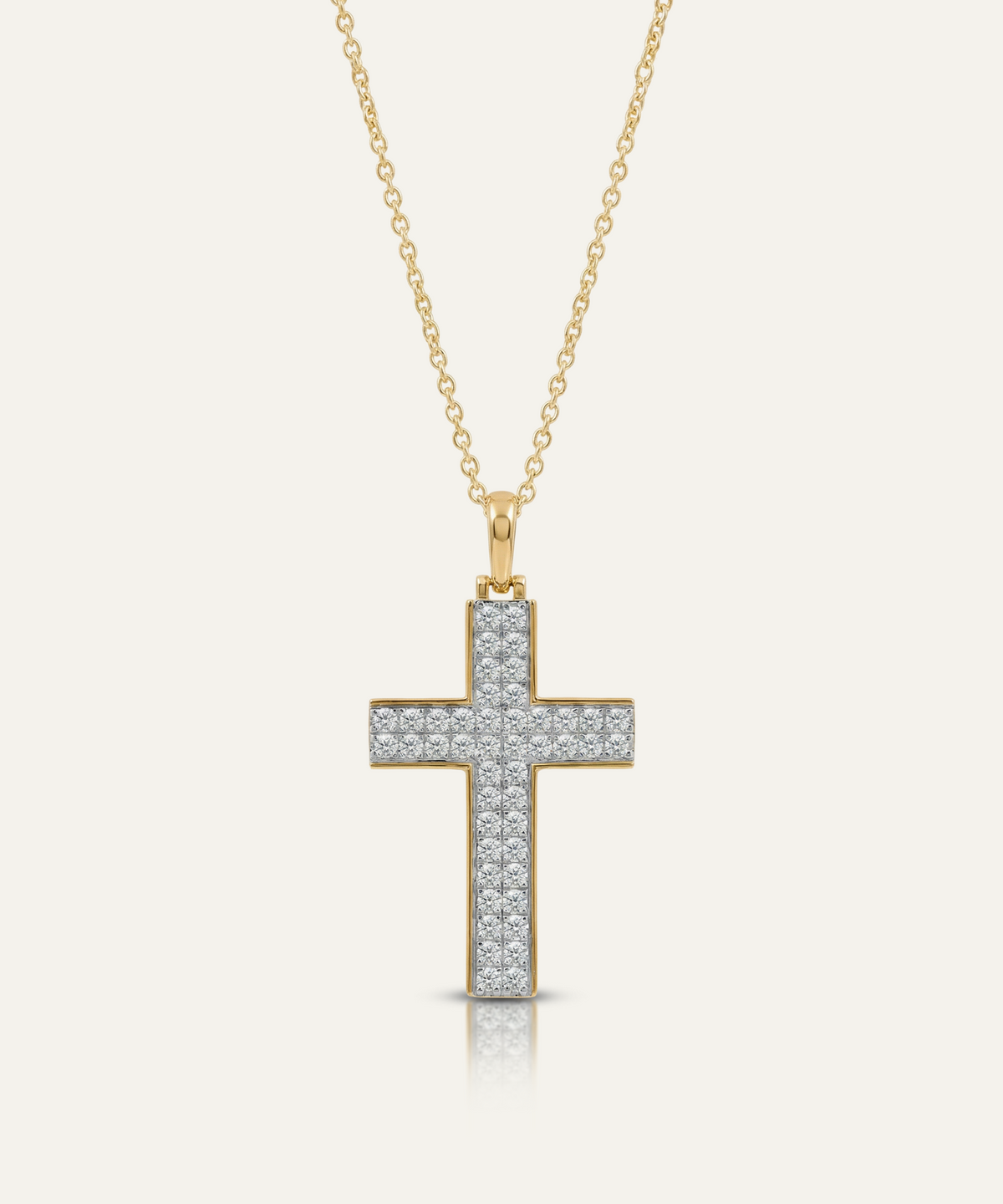 men's 2.49 CTW lab-grown diamond cross pendant