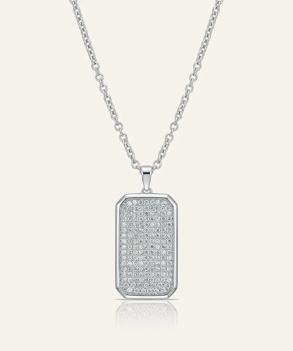 Lab-grown Diamond Dog Tag Pendant