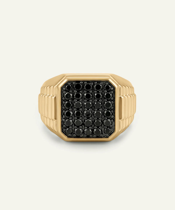 Black Treated Diamond Two-toned Ring