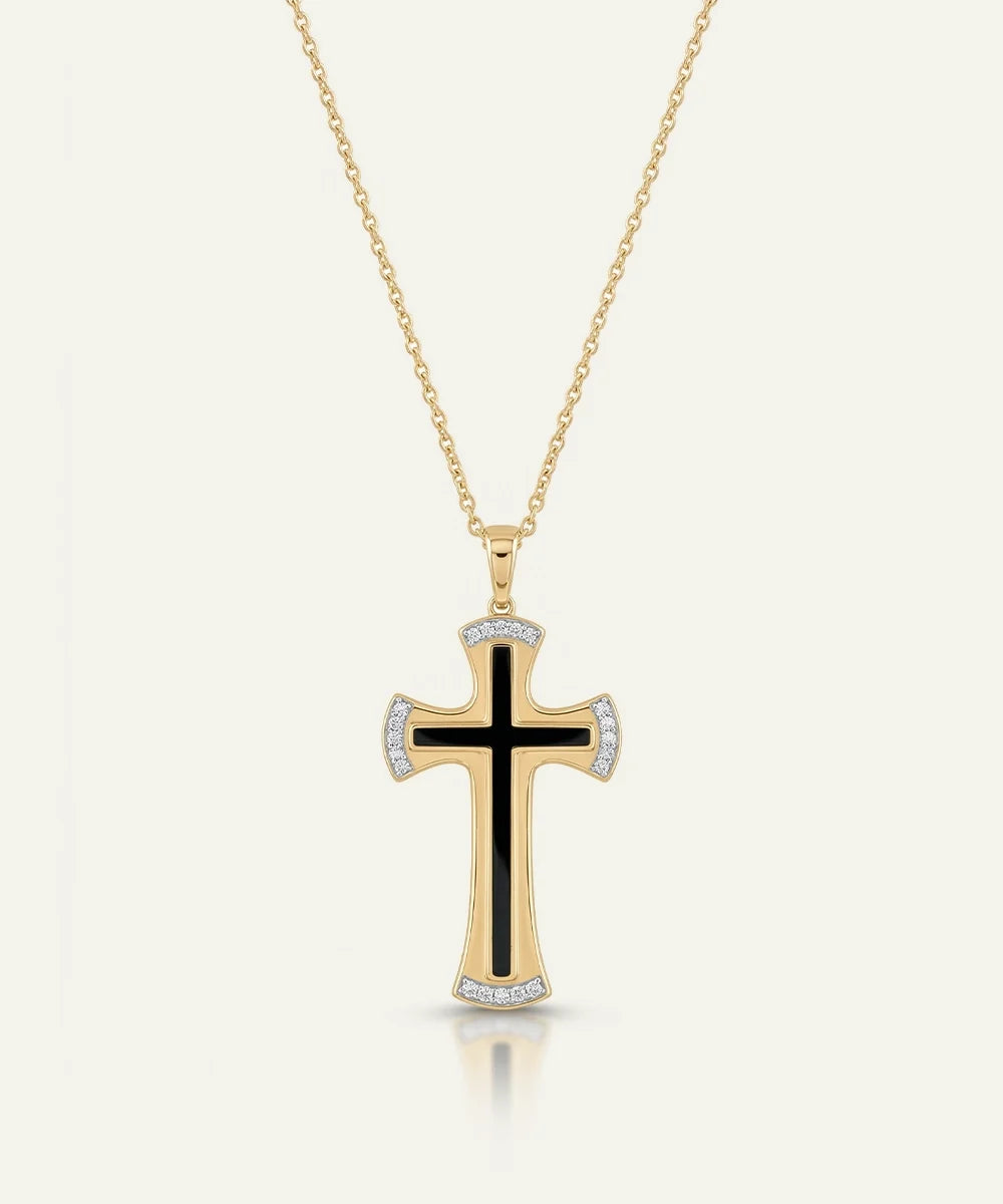 men's vermeil lab-grown diamond cross pendant