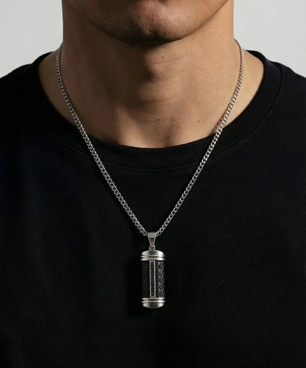 Cubic Zirconia Textured Dog Tag Pendant