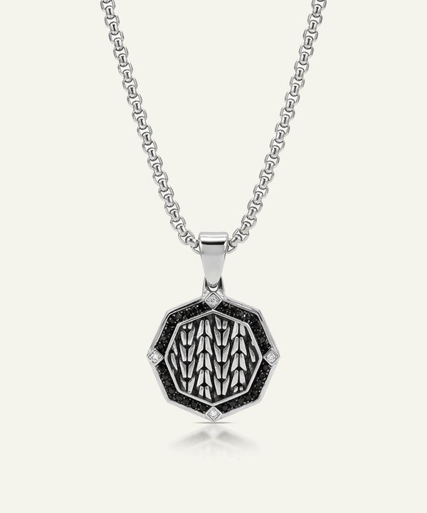 Cubic Zirconia Octagonal Medallion Pendant