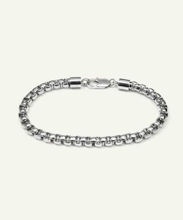men's stainless steel box link bracelet