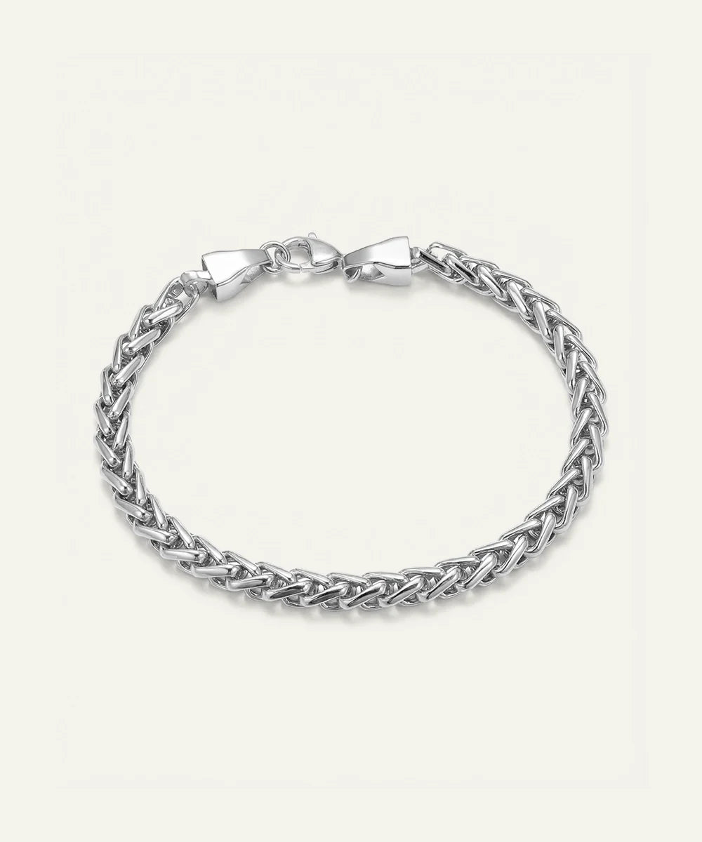 Men's stainless steel woven chain bracelet