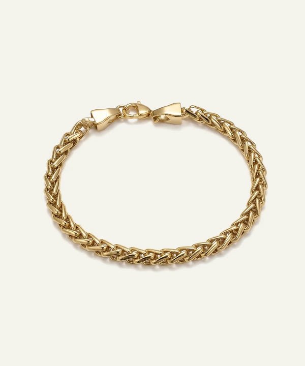 men's stainless steel wheat chain bracelet