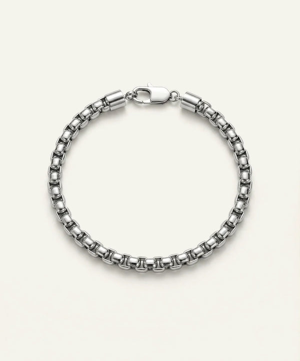 men's stainless steel box link bracelet