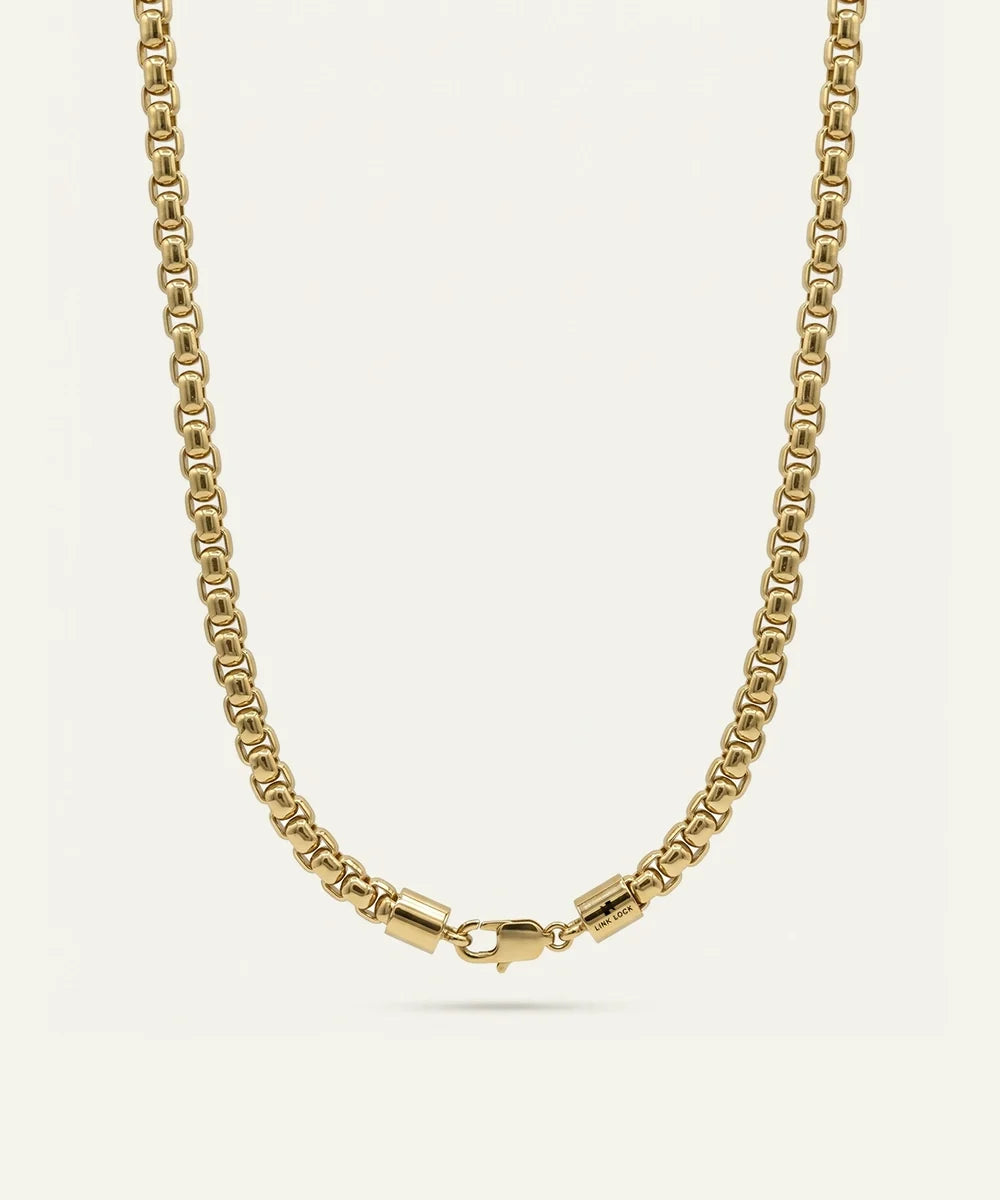 men's 24-inch gold-toned stainless steel box chain necklace