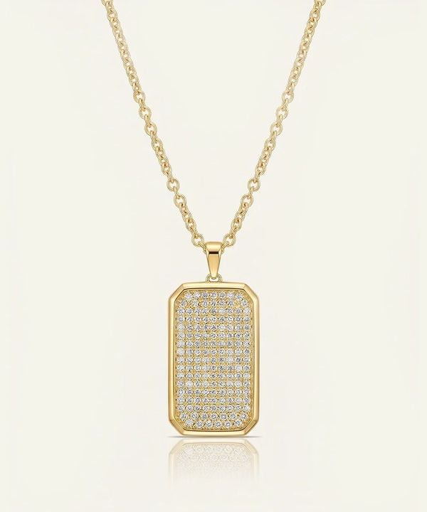 men's lab-grown diamond dog tag pendant