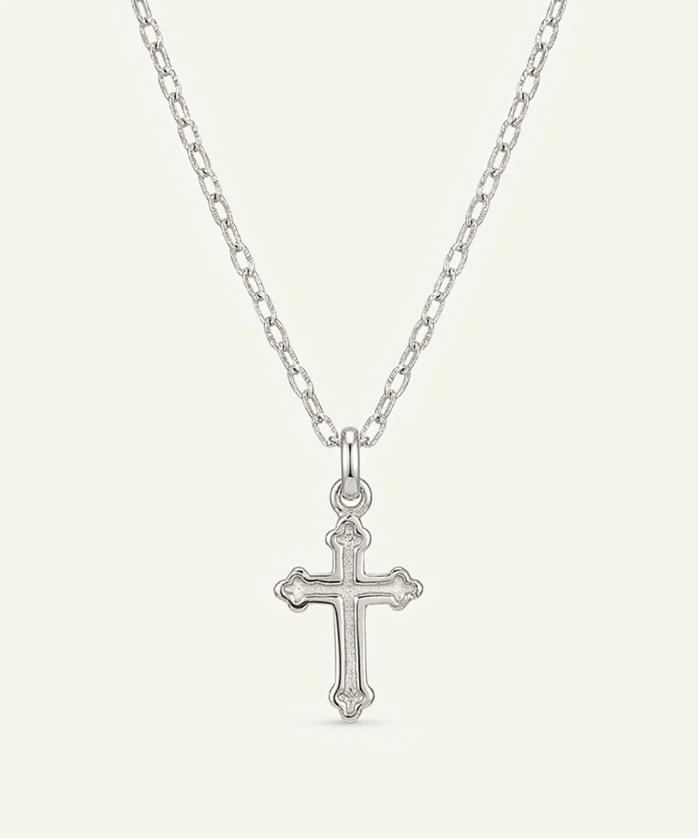 Men's silver cross pendant by