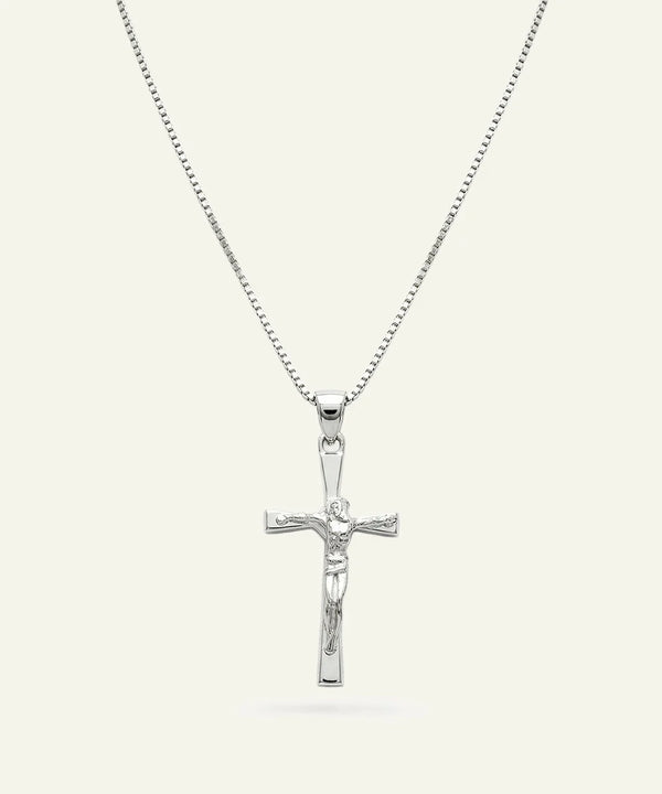 men's silver crucifix cross pendant