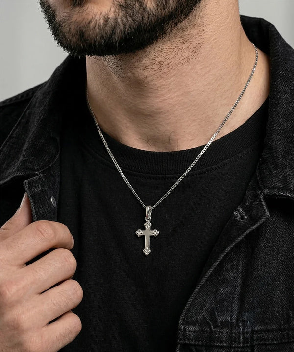 men's silver cross pendant