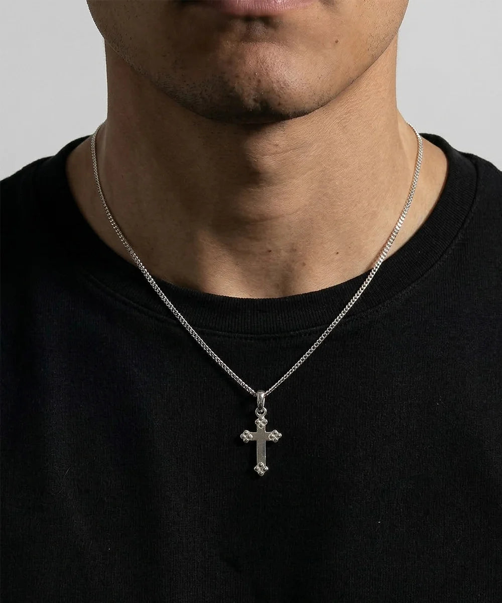 Silver cross pendant for men from Valliani Jewelers